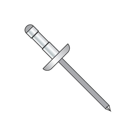Newport Fasteners Multi-Grip Rivets, Dome Head Head, 3/16" Dia., Aluminum Body, 4000 PK 890625